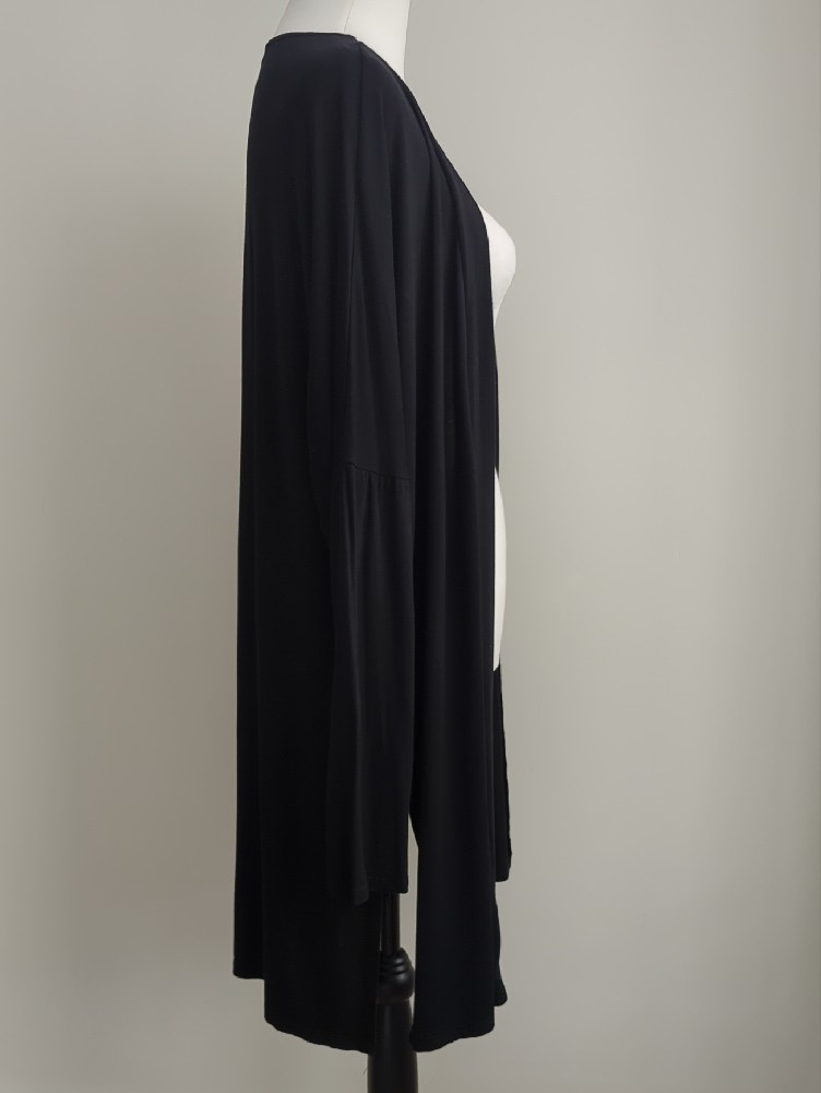 Carly Jean Los Angeles Black Modal Longline Side-Slit Duster Cardigan Large — image 7 of 8